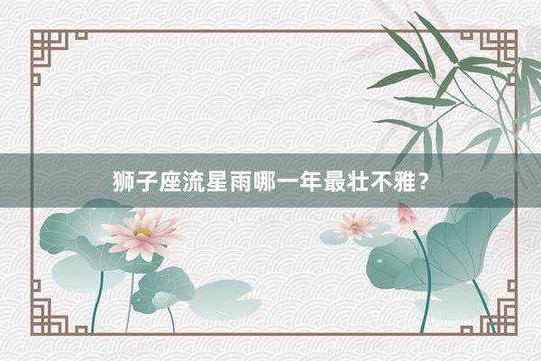 狮子座流星雨哪一年最壮不雅？